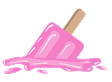 Fallen ice cream on stick