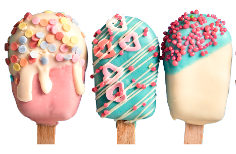 Glazed ice cream on a stick